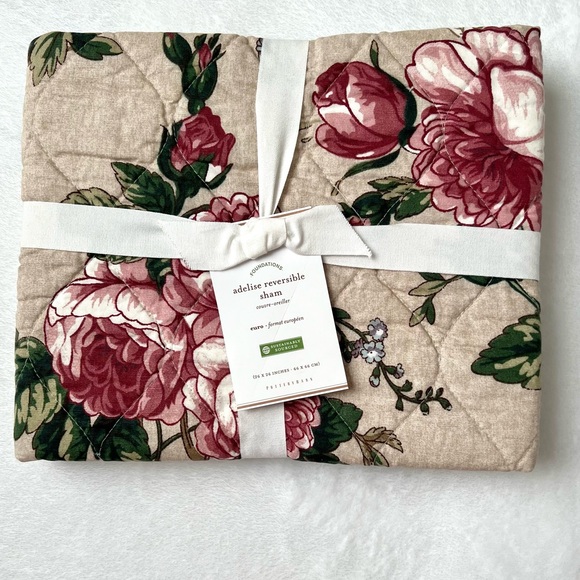 Pottery Barn Adelise Euro Pillow Sham Reversible Pillowcase New With Tag - Picture 7 of 10